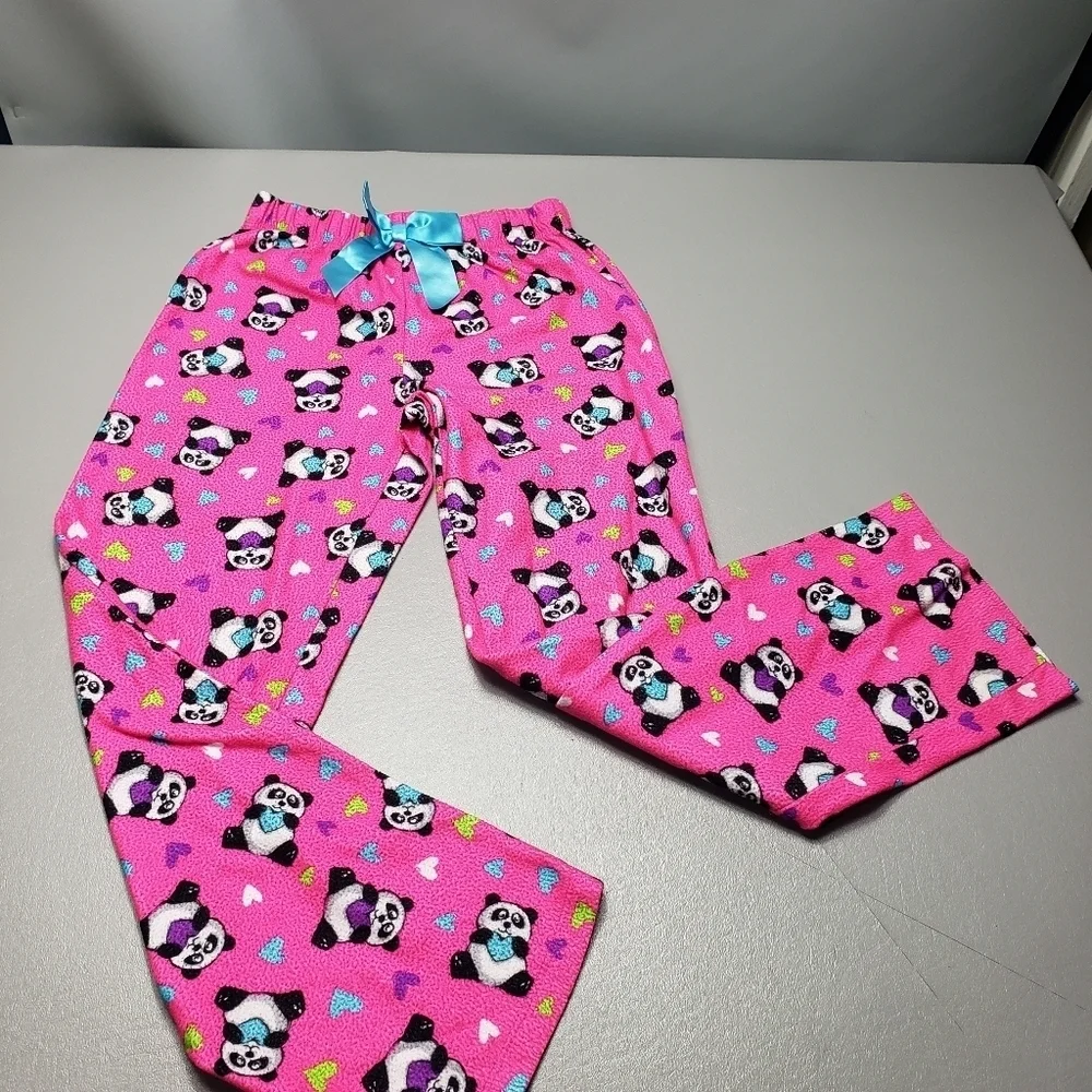 sleep on it girls size large 10-12 pink panda bear pajama pants